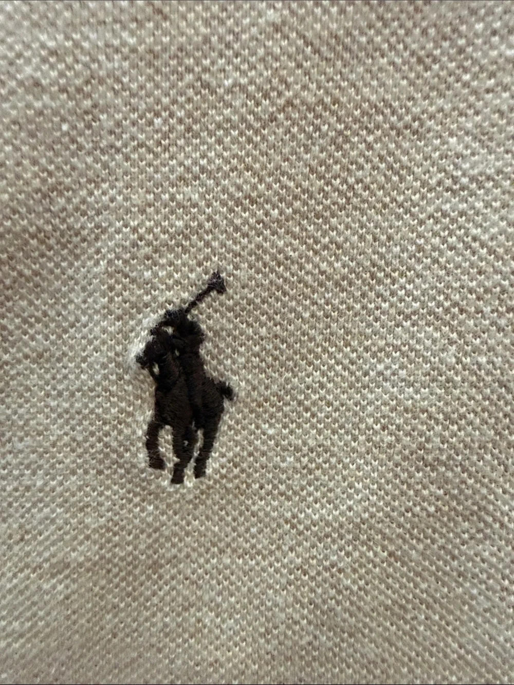 Ralph Lauren Beige Polo Shirt with Navy Pony